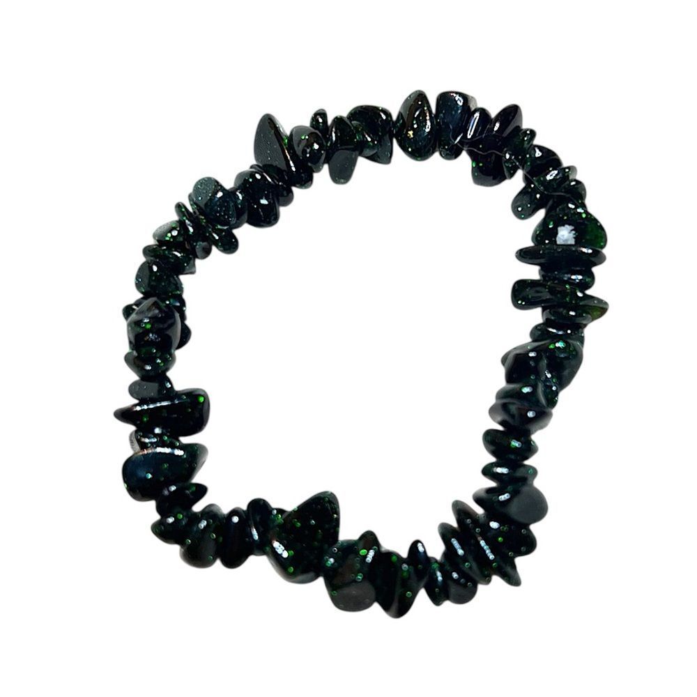 Green Sandstone Beaded Stretch Bracelet